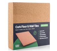 Treefloor Natural Self-Adhesive Cork Tiles - 300mm x 300mm x 4mm (300mm x 300mm x 4mm, 100, Tiles)