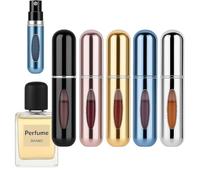 Treegalore 5/2PCS 5ml Perfume Atomiser Refillable Bottles Portable Mini Spray Travel Bottle Easy to Refill Empty Atomizer Bottle for Purse Handbag Pocket Luggage,Glossy Colors (5 Pack, Multicolor)