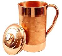 TreegoArt 100% Pure Copper Jug Pitcher for Storage Water & Serving Ware Good Indian (1500 ml)