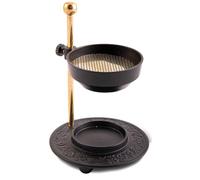 TreegoArt Brass Tealight Candle Holder Burner Loose Incense Burner Black Powder Coating- (5.5 inches).