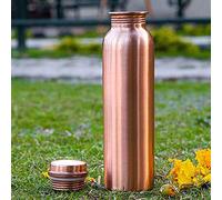 TreegoArt Copper Bottle for Water 1000 ML Matt Finish Dirt Proof, Leak Proof and Joint Less, Water Bottle- (Pack Of 1)
