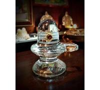 TreegoArt Crystal Shivling, Pure Crystal Lingam for Home Pooja Decorative Showpiece - Size 2 inch (Clear White)