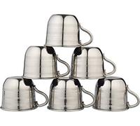 TreegoArt Stainless Steel Tea & Coffee Cups - Set of 6 Pieces, Silver, 60 ml