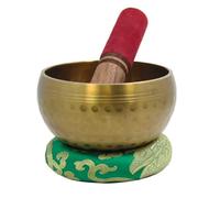 TreegoArt Tibetan Singing Bowl for Meditation and Yoga, Inner Peace and Calm, Sound and Vibration Therapy Praying Bowl made of Brass Alloy bowl for Chakras Healing 4 Inches Diameter gold