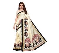 TreegoArt Women's khadi Silk Casual & Party Wera Printed Saree With unstitched Blouse Piece -(Kalamkari 11 Chiku)