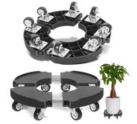 TreeGun Plant Caddy with Wheels Heavy Duty with 8 Lockable Casters Rolling Plant Stand Adjustable for 8 inch-22 inch Outdoor Indoor Large Plant Plan