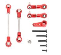 Treehobby 5PCS Metal Front Steering Link Rod Servo Link Linkages with 28T Servo Arm Compatible with WLtoys 1/28 284131 K969 k979 k989 k999 P929 RC Car Upgrades Parts(Red)