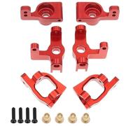 Treehobby 6PCS Metal Front Steering Cup&C seat&Rear Wheel hub Compatible with WLtoys Compatible with WLtoys 1/14 144010 144001 144002 1/12 124016 124017 124018 124019 RC Car Upgrade Parts (Red)