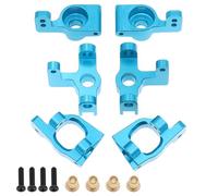 Treehobby 6PCS Metal Front Steering Cup&C seat&Rear Wheel hub Compatible with WLtoys Compatible with WLtoys 1/14 144010 144001 144002 1/12 124016 124017 124018 124019 RC Car Upgrade Parts (Blue)