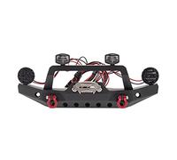 Treehobby Aluminium Alloy Anti-Collision Front/Rear Bumper Protective Bar with LED Lights for Axial SCX10 90046 TRX-4 SCX10 iii AX103007 1/10 RC Crawler Car Upgrade Parts (Front Bumper)