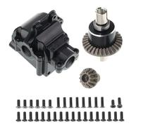 Treehobby Metal Front&Rear Differential Gearboxes Housing Cover with Differential Gear Set Compatible with WLtoys 1/14 144010 144001 144002 124018 124016 124017 124019 RC Car Upgrades Parts (Black)