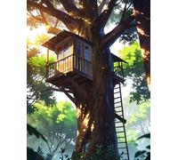 Treehouse Adventure Grid Notebook | 110 Pages | Forest Journal for Kids & Nature Lovers