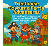 Treehouse Costume Party Adventures: Kids Pretend Play in Pirate, Superhero, and Knight Costumes - Includes Full-Color Pages and Black-and-White Coloring Pages