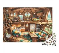 Treehouse Jigsaw Puzzle 1000 Pieces Recycled Material Loft Interior Puzzles for Boy & Girl Ages 6 Years Up Educational Game Challenge Parent Child Toy 52x38cm/1000pcs
