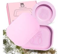 Treehouse Pink Rolling Tray with Magnetic Lid for Home Storage or Travel - 7 x 5.5 PVC Soft Magnetic Lid Small Rolling Tray, Cute Rolling Tray with Lid - Rolling Tray Set with Ashtray Included