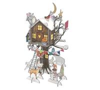 Treehouse Pop & Slot 3D Advent Calendar Roger la Borde Constructed Size H360 x W180 x D180. Illustration by Jane Ray.