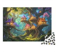 Treehouse Puzzle for Adults 1000Pc Recyclable Paper Whimsical Forest Jigsaw Puzzle Parent Child Game Props Developing Boy & Girl‘s Intelligence Toy 52x38cm/1000pcs