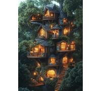 Treehouse Scenery 700 Piece Jigsaw Puzzles for Adults, Fun jigsaw puzzles 700 pieces, Challenging Puzzle Perfect for Game Nights, Finished Puzzle Size is 52x38cm