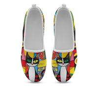 Treeinart Art Cat Print Lightweight Mesh Shoes for Women Low Top Tennis Sport Gym Workout Sneakers with Non Slip Sole