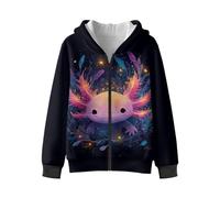 Treeinart Axolotl Zip Up Hoodie Girls 8-10 Soft Hooded Sweatshirt Kids Youth Fashion Fleece Jackets Lightweight Sports Coat with Pocket Teens Girls Long Sleeve Clothes