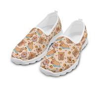 Treeinart Capybara Love Lemon Women's Walking Tennis Shoes Lightweight Low Top Sneakers Breathable Loafers with EVA Sole Round ToeFlats