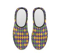 Treeinart Green Yellow Purple Plaid Slip-Ons Women Tennis Shoes Casual Running Athletic Sneakers Lightweight Non-Slip Loafers with Arch Support Autumn Loafers