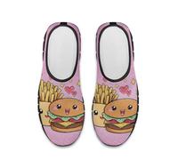 Treeinart Hamburger French Fries Women's Casual Loafers Novelty Sneakers Lightweight Trekking Leisure Shoes Hiking Footwear with Arch Support All Day Wear