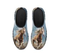 Treeinart Horse Print Women's Slip on Loafer No Laces Sneakers with Anti-Skid Comfort Trekking Athletic Sneakers Wide Width Tennis Shoes