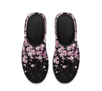 Treeinart Pink Cherry Blossom Shoes for Women Lightweight Soft Round Toe Loafers Non-Slip Footwear with Anti-Skid All Day Wear