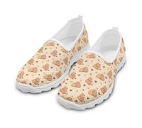 Treeinart Round Toe Loafer Shoes for Women Capybara Brown Love Lightweight Round Toe Sneakers with Non Slip Sole Comfortable Flats Shoes