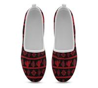 Treeinart Slip On Shoes Women Ladies Loafers Walking Shoes Women Trainers Athletic Sneakers Aztec Red Cactus Print