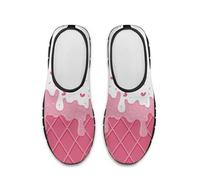 Treeinart Walking Tennis Shoes Women's Low Cut Sneakers Love Ice Cream Lightweight Slip on Workout Loafers Comforatable Tennis Running Sneakers