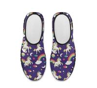 Treeinart Womens Running Shoes Rainbow White Horse Stars Comfortable Wide Width Driving Shoes Breathable Trekking Low Cut Sneakers Non-Slip Leisure Walking Footwear