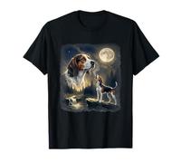 Treeing Walker Coonhound Howling to The Moon Vintage 90s T-Shirt