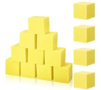 Treela 100 Pieces Foam Pit Blocks, Trampoline Padding for Gymnastics, Parkour Courses, Trampoline Arenas, BMX, 4 x 4 x 4 Inches (Yellow)