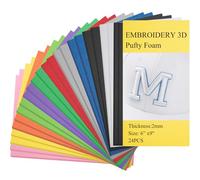 Treela 24 Pcs 2 mm Embroidery Foam 6" x 9" Puffy Foam Assortment EVA Craft Foam Sheets for 3D Embroidery Arts and Crafts, Machine Embroidery, DIY Projects, Sewing, Pillows, Bags (Fresh Color)
