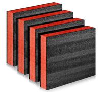 Treela Customizable Polyethylene Foam Sheets 16" x 12" x 2", Thick Foam Padding Inserts for Cases, Polyethylene Storage Sheets for Packing Cases Gun Storage Packing and Craft Pad (Red and Black,4 Pcs)