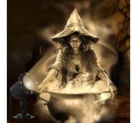 Treela Halloween Projector Light Outdoor Witches and Cauldron Decoration | Dynamic Halloween Projector, Spooky Garden Decor, Outside LED Landscape Lamp, Waterproof
