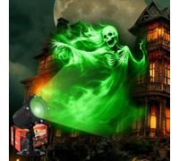 Treela Halloween Projector Lights Outdoor Indoor Dynamic Ghost Skull Lights Decoration Outside LED Landscape Lamp for Holiday Garden Supplies(Green,Ghost Bride)