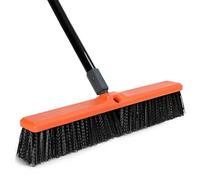 TreeLen 18 inch Push Broom Outdoor - Heavy Duty Broom for Driveways, Sidewalks, Patios and Deck Cleans Dirt, Debris, Sand, Mud, Leaves and Water-18 Wide Bristles
