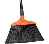 TreeLen Heavy-Duty Broom, Long Handle Angle Broom 14.5" Wide for Garages, Courtyard, Sidewalks, Decks and Outdoor Surfaces, Perfect for Home Kitchen Room Office Floor