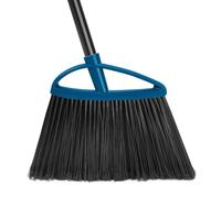 TreeLen Heavy Duty Outdoor Broom with 150cm Stainless Steel Handle, Stiff Bristle Yard Brush for Garden, Driveway and Patio, Industrial Push Broom for Garage, Workshop and Commercial Use, Blue
