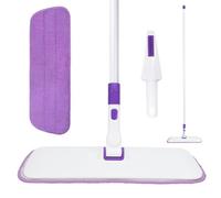 TreeLen Microfibre Mop for Hardwood Floor Cleaning, 150cm Long Stainless Steel Handle, Washable Flat Mop for Wet & Dry Use, Professional Floor Cleaner for Laminate, Tile and Parquet, 1 Mop Pad Include