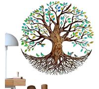 ṪrěeÒf Lifè Wall Art - Metal Wall Art Decoration, Colorful ṪrěeÒf Lifè Silhouette Sculpture | Iron, Round Hanging Decor for Indoor Living Room, Bedroom, Office & Outdoor Garden, Porch, Patio Decors