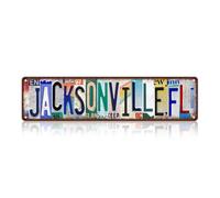 TREEPERI Vintage City Street Sign Jacksonville,FL Wall Decor Metal Tin Signs for Bar Home Bedroom Garage