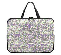 Treer 10-17Inch Laptop Bag,European Geometry Style Tote Bag for Women Men,Waterproof Laptop Case with Zippered,Scratch Dust Resistant Computer Sleeve for Business,Office,School (Purple Green,17 inch)