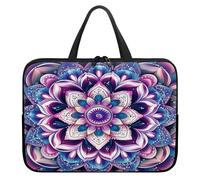 Treer 10-17Inch Laptop Bag, Mandala Print Tote Bag for Women Men, Waterproof Laptop Case with Zippered, Large Scratch and Dust Resistant Computer Sleeve for Business, School (Pink,13 inch)
