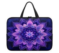 Treer 10-17Inch Laptop Bag, Mandala Print Tote Bag for Women Men, Waterproof Laptop Case with Zippered, Large Scratch and Dust Resistant Computer Sleeve for Business, School (Purple,10 inch)