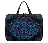 Treer 10-17Inch Laptop Bag, Mandala Print Tote Bag for Women Men, Waterproof Laptop Case with Zippered, Large Scratch and Dust Resistant Computer Sleeve for Business, School (Black,17 inch)