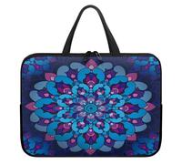 Treer 10-17Inch Laptop Bag, Mandala Print Tote Bag for Women Men, Waterproof Laptop Case with Zippered, Large Scratch and Dust Resistant Computer Sleeve for Business, School (Blue,17 inch)